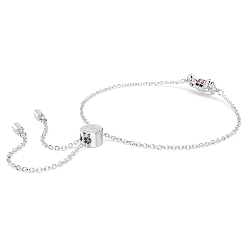 swarovski سوار lifelong bow، على شكل أنشوطة، لون وردي، طلاء روديوم