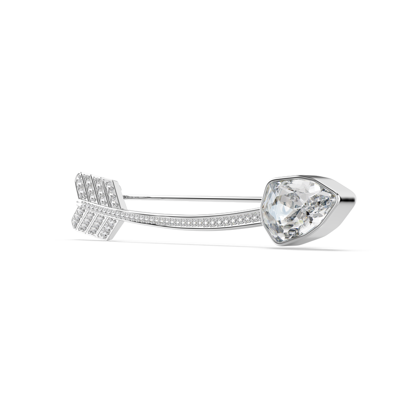 swarovski بروش idyllia، قطع متنوع، شكل سهم، لون أبيض، طلاء روديوم