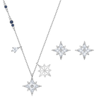 طقم Symbol من سواروفسكي على شكل نجوم ، أبيض ، مطلي بالروديوم