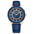 ساعة Octea Lux‏،‎ بحزام‎ جلدي،‎ زرقاء،‎ بلون‎ ذهب‎ وردي