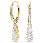 swarovski stilla attract hoop earrings round cut white gold tone plated