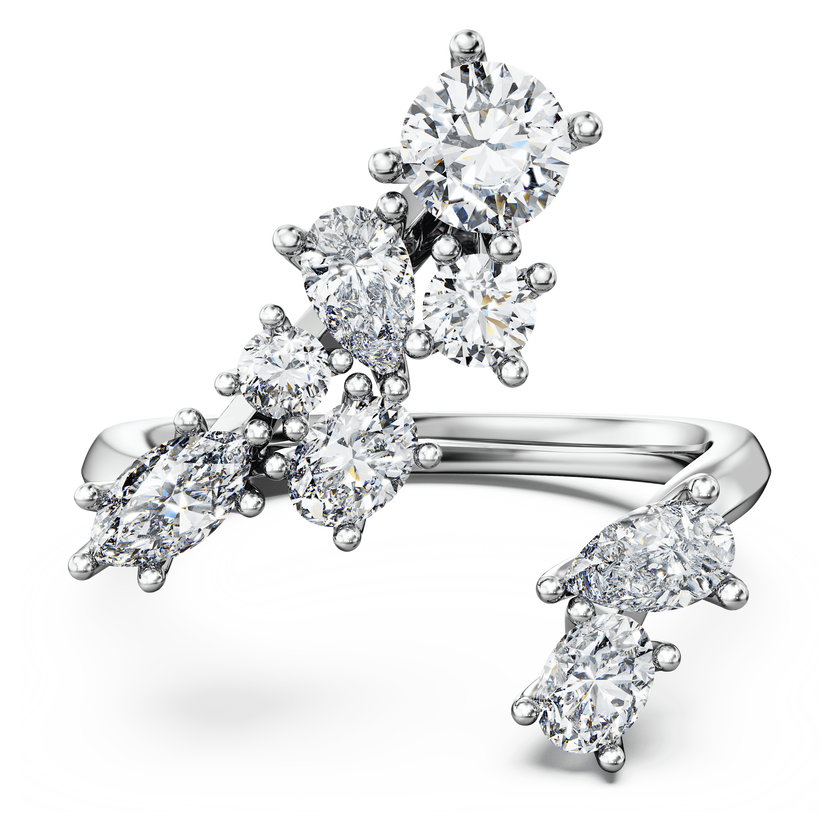swarovski مفتوح خاتم galaxy، ألماس مُصنع في المختبر إجمالي 1 25 قيراط، أشكال متنوعة، ذهب أبيض عيار 18 قيراط