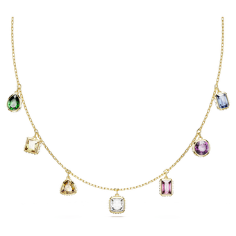 swarovski عقد chroma، قطع متنوع، ألوان متعددة، طلاء بلون ذهبي