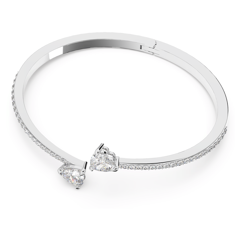 swarovski سوار mesmera، على شكل قلب، لون أبيض، طلاء روديوم