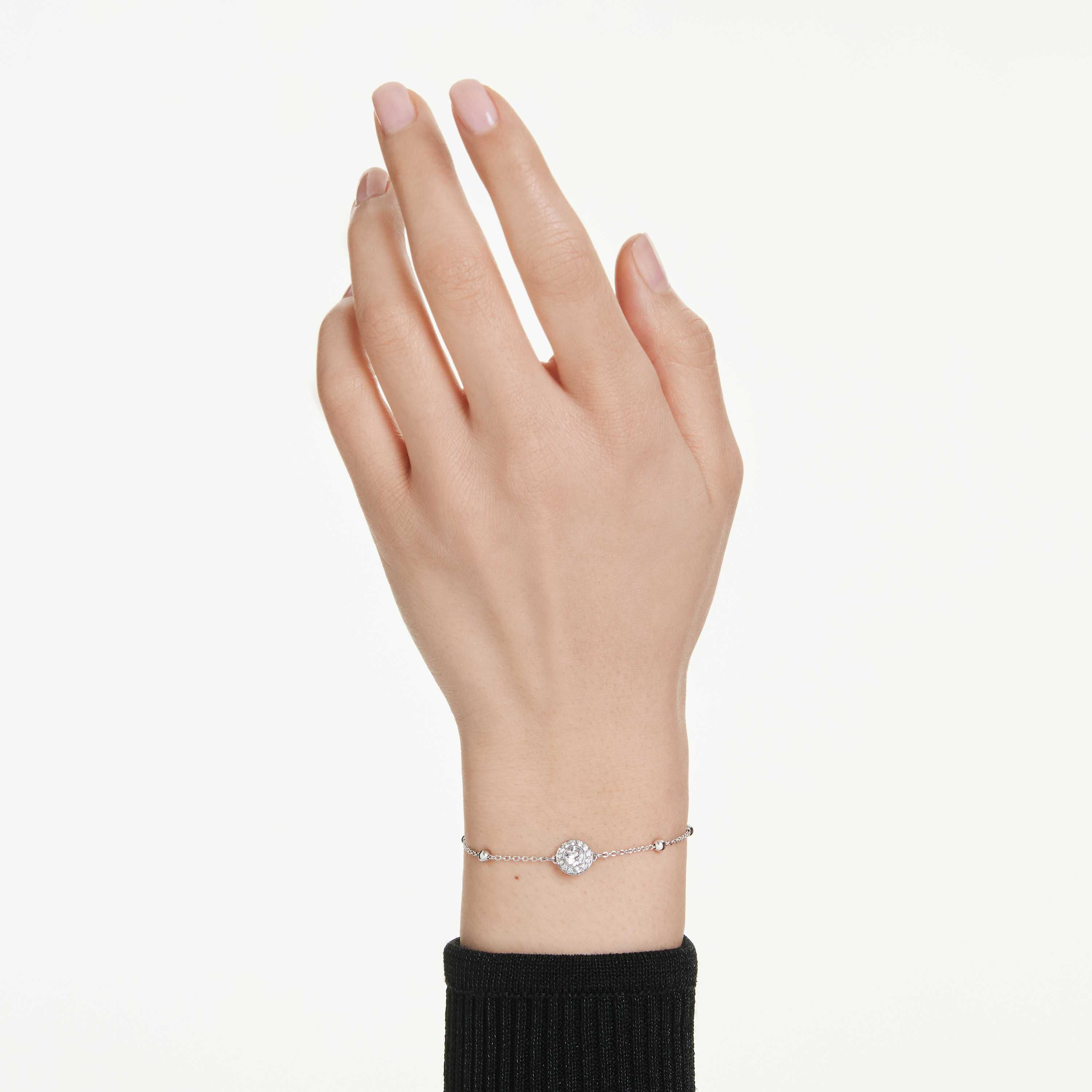 swarovski سوار una angelic، قطع مُستدير، لون أبيض، طلاء روديوم