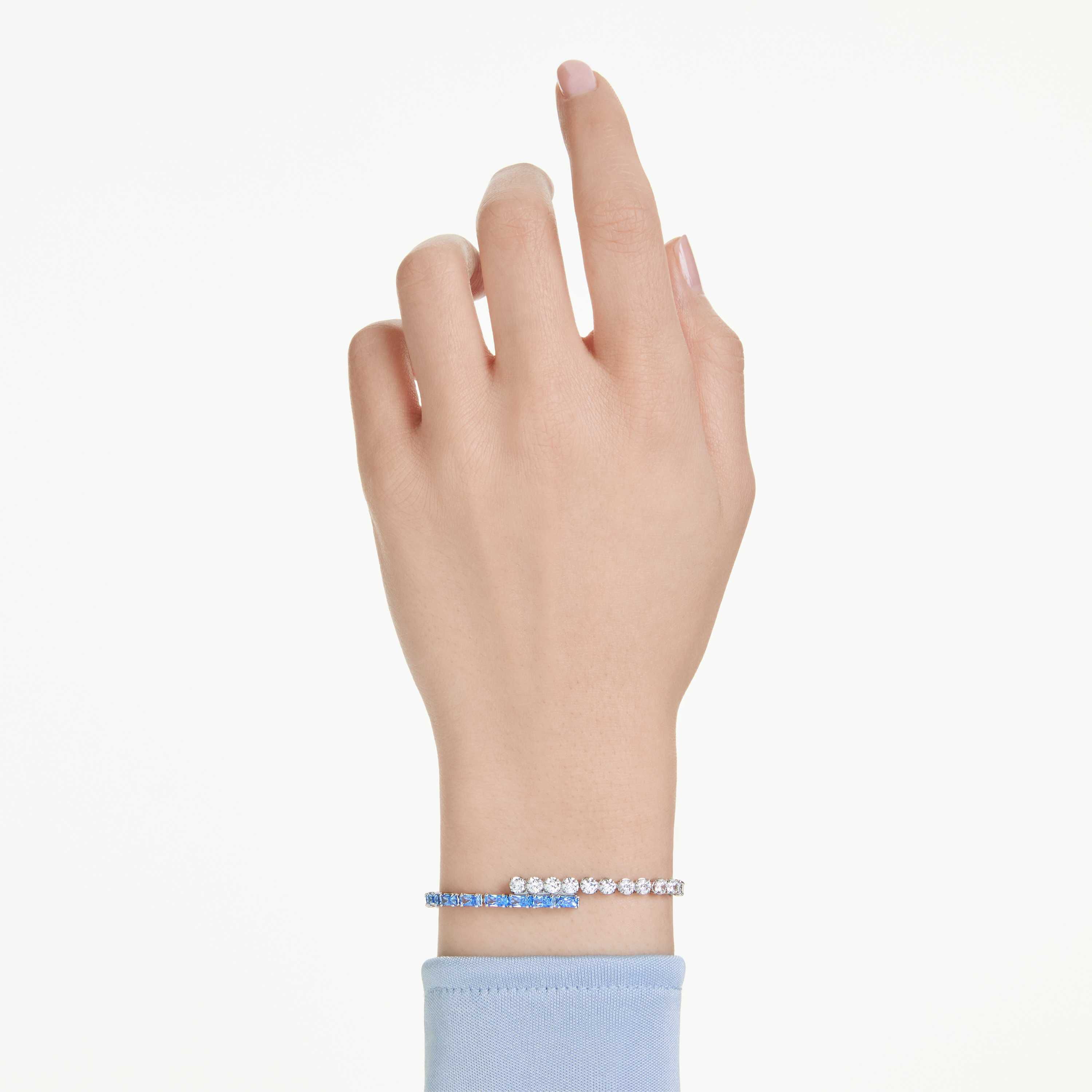 swarovski سوار matrix، قطع متنوع، لون أزرق، طلاء روديوم