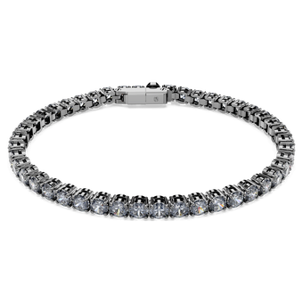 swarovski سوار matrix tennis، قطع مستدير، لون رمادي، طلاء روثينيوم