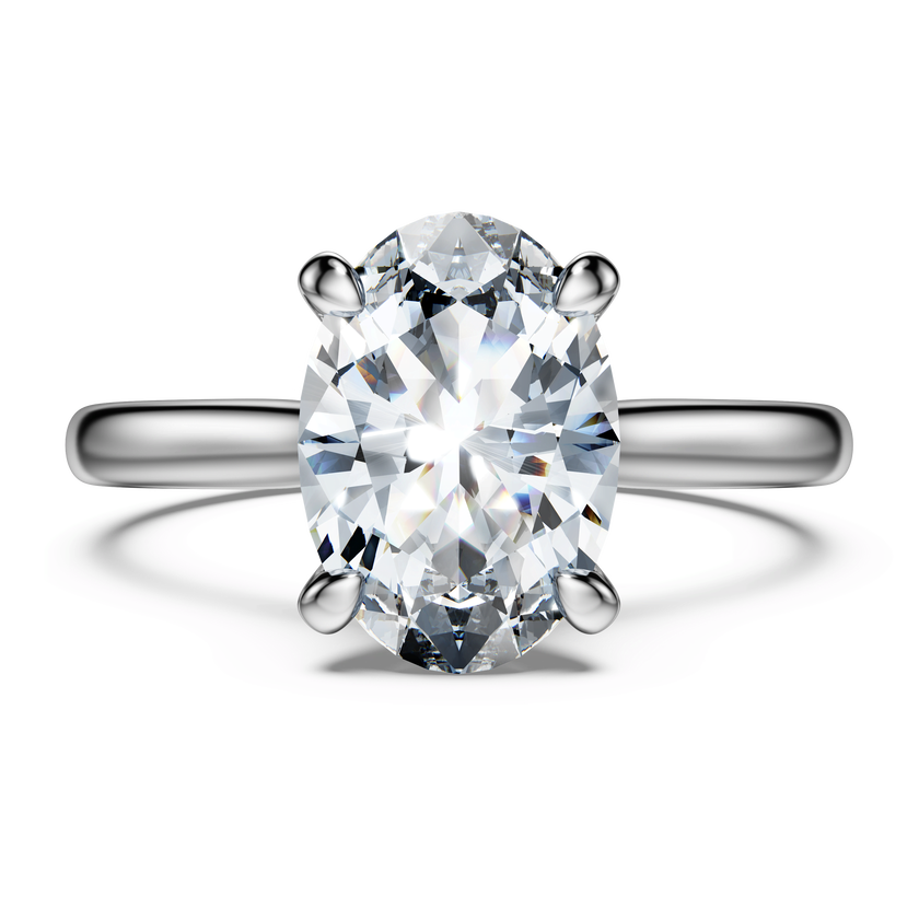 swarovski خاتم سوليتير eternity، ألماس مُصنع في المختبر بإجمالي 2 قيراط، شكل بيضاوي، ذهب أبيض عيار 18
