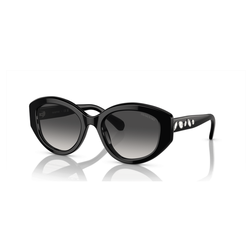 swarovski نظارة شمسية، شكل كات آي، sk6005el، لون أسود
