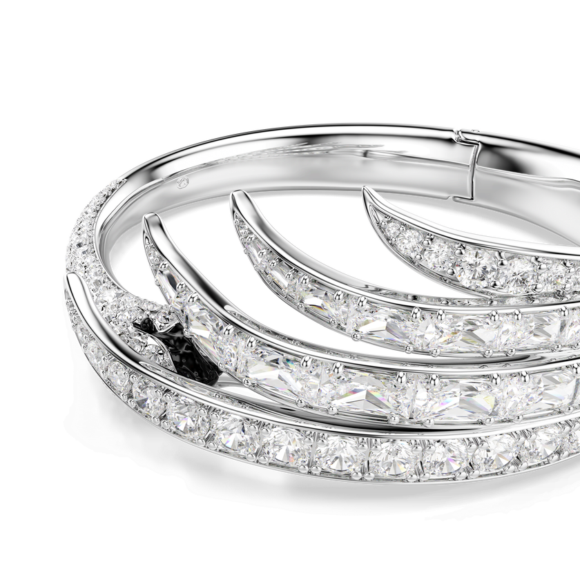 swarovski سوار vienna، قطع متنوع، شكل بجعة، لون أبيض، طلاء روديوم