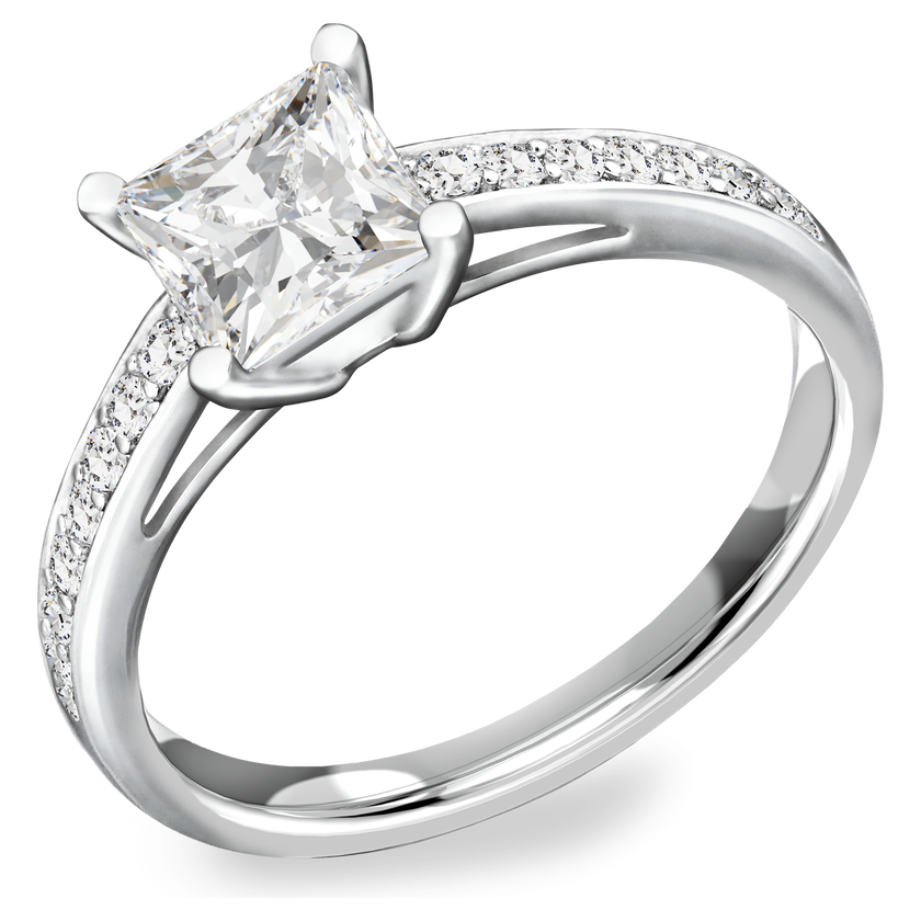 swarovski خاتم attract، pav ، لون أبيض، طلاء روديوم
