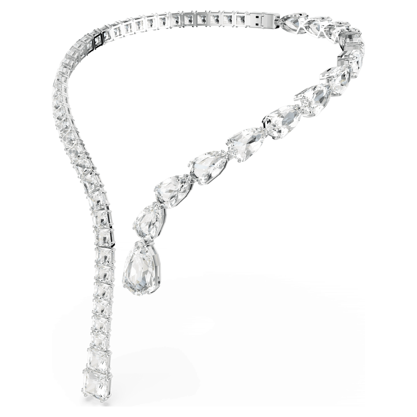 swarovski عقد matrix مفتوح، قطع متنوع، لون أبيض، طلاء روديوم