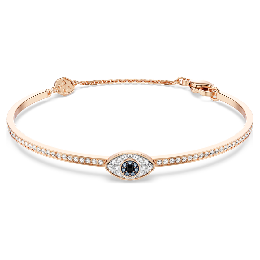 swarovski سوار symbolica، شكل عين، ألوان متعددة، طلاء باللون الذهبي الوردي
