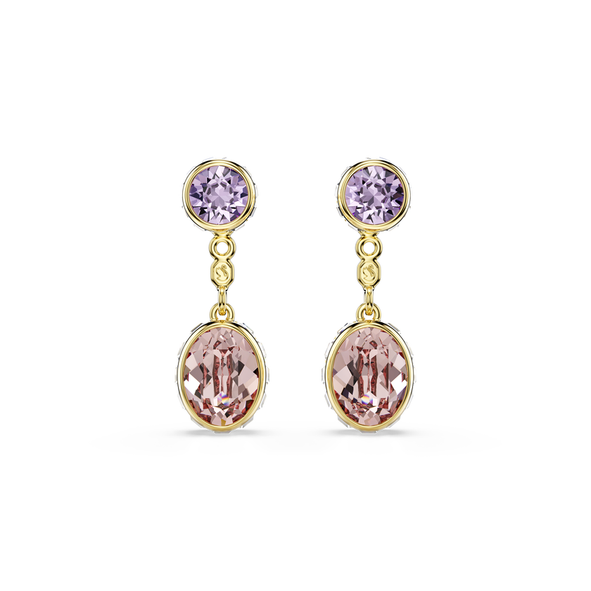 swarovski أقراط متدلية chroma، قطع متنوع، ألوان متعددة، طلاء باللون الذهبي
