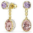 swarovski أقراط متدلية chroma، قطع متنوع، ألوان متعددة، طلاء باللون الذهبي