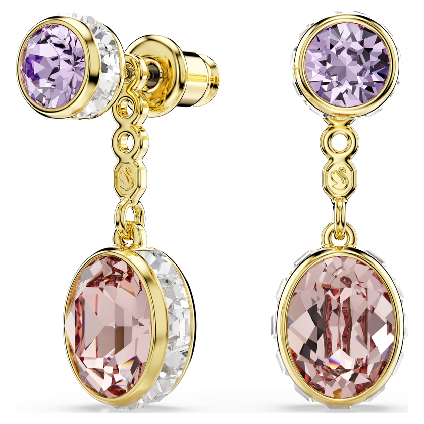 swarovski أقراط متدلية chroma، قطع متنوع، ألوان متعددة، طلاء باللون الذهبي