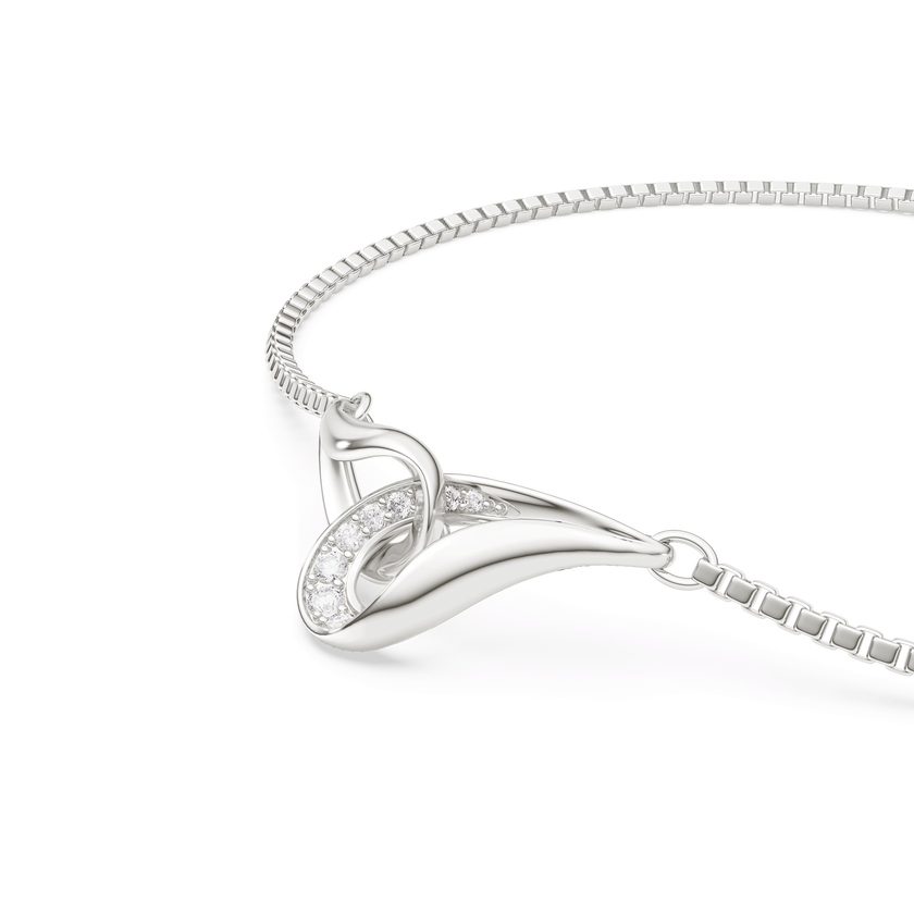 swarovski سوار classica، قطع مستدير، تصميم متداخل، لون أبيض، فضة استرليني