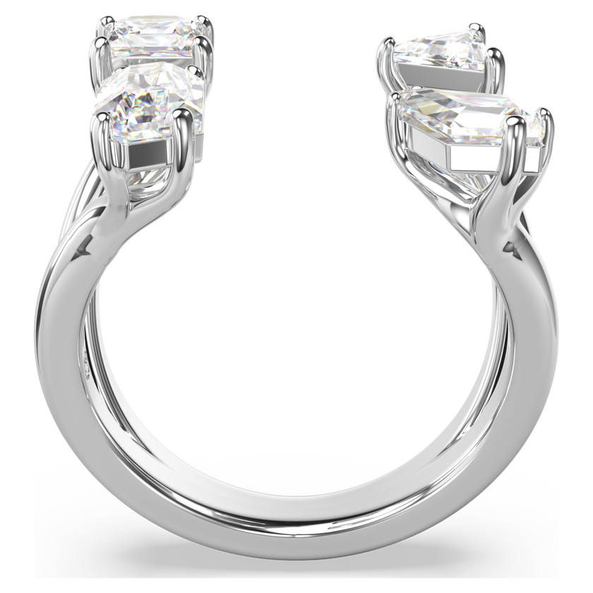 swarovski خاتم مفتوح mesmera، قطع متنوع، لون أبيض، طلاء روديوم