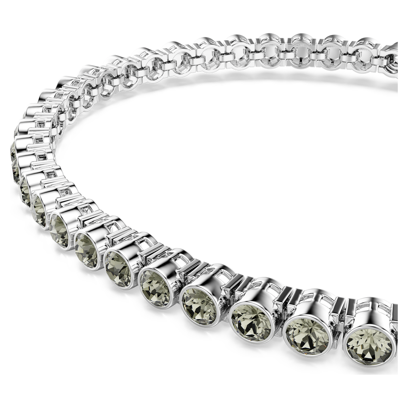swarovski سوار تنس imber emily، قطع دائري، لون أسود، طلاء روديوم