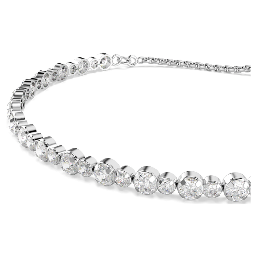 swarovski سوار matrix tennis، قطع مستدير متنوع، لون أبيض، طلاء روديوم