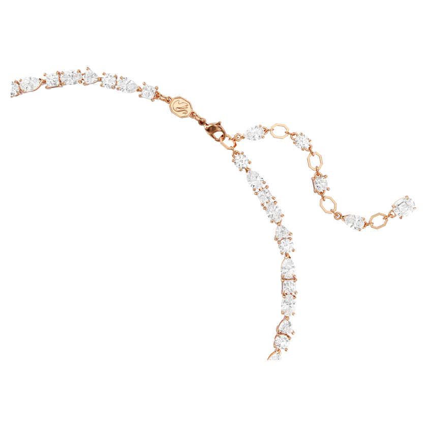 swarovski عقد mesmera، قطع متنوع، لون أبيض، طلاء ذهبي وردي