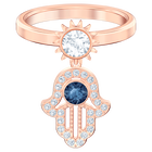 خاتم Symbolic  من سواروفسكي ، أزرق ، مطلي باللون الذهبي الوردي