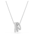 swarovski قلادة hyperbola، قطع مستدير، لون أبيض، طلاء روديوم