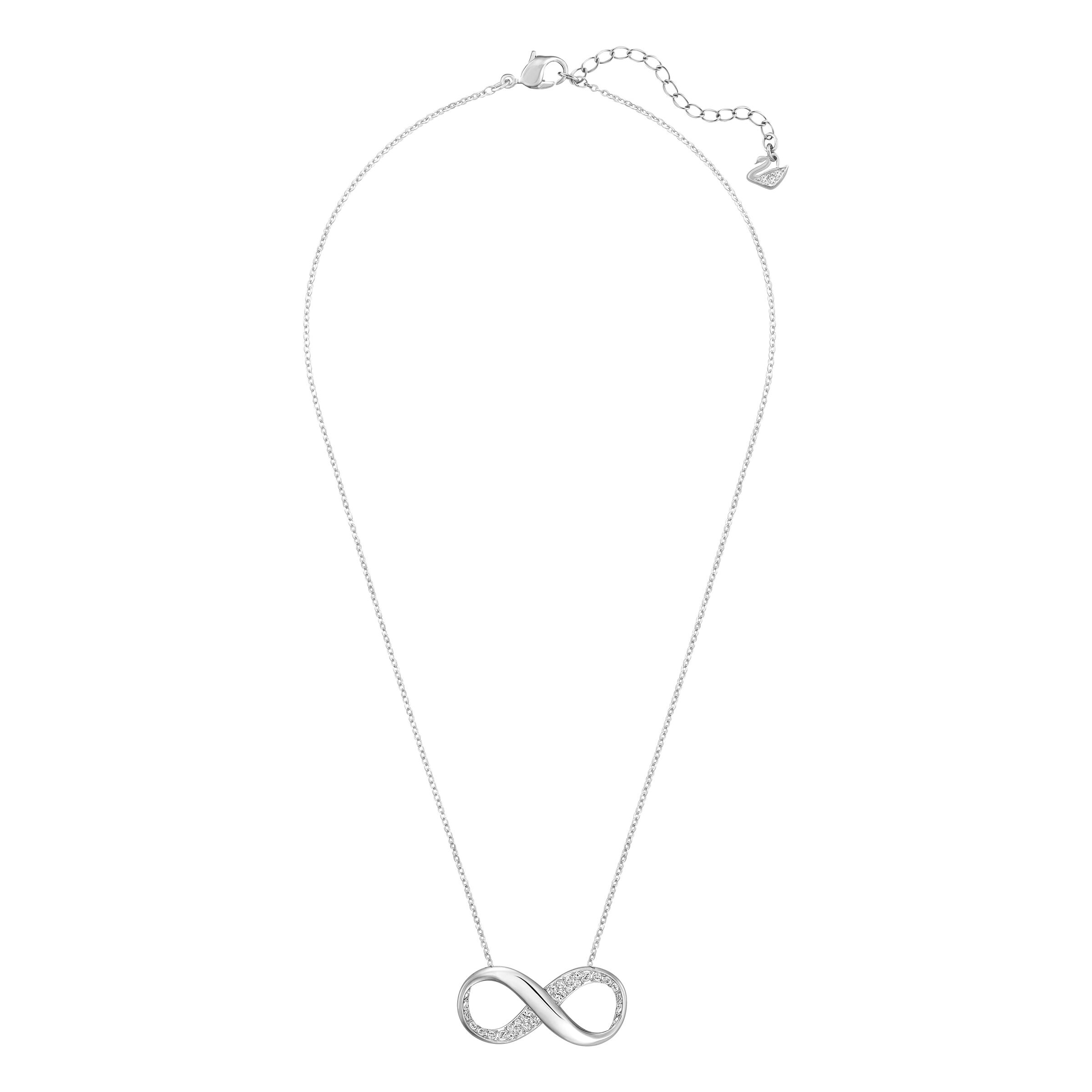 swarovski قلادة exist، على شكل رمز اللانهاية، لون أبيض، طلاء روديوم
