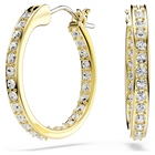 swarovski أقراط حلقية sommerset، حجم صغير، لون أبيض، طلاء باللون الذهبي