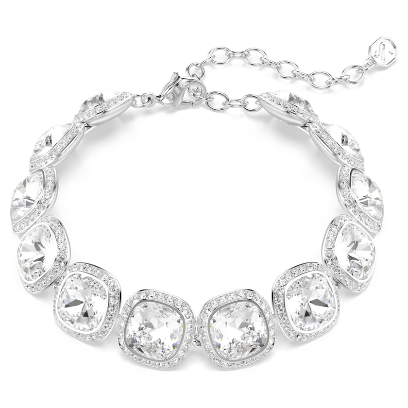 swarovski سوار una angelic، قطع كوشن، لون أبيض، طلاء روديوم