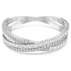 swarovski سوار hyperbola عريض، قطع متنوع، شكل إنفينيتي، لون أبيض، طلاء روديوم