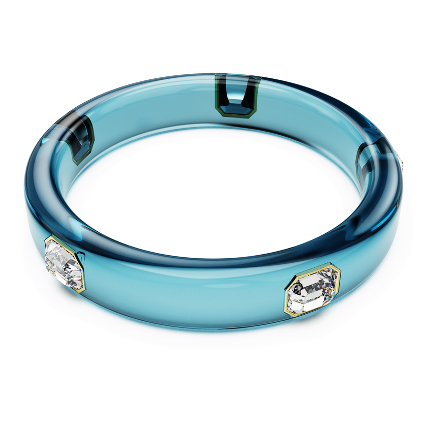 swarovski سوار dulcis، قطع مُثَمَّن، لون أزرق، طلاء باللون الذهبي