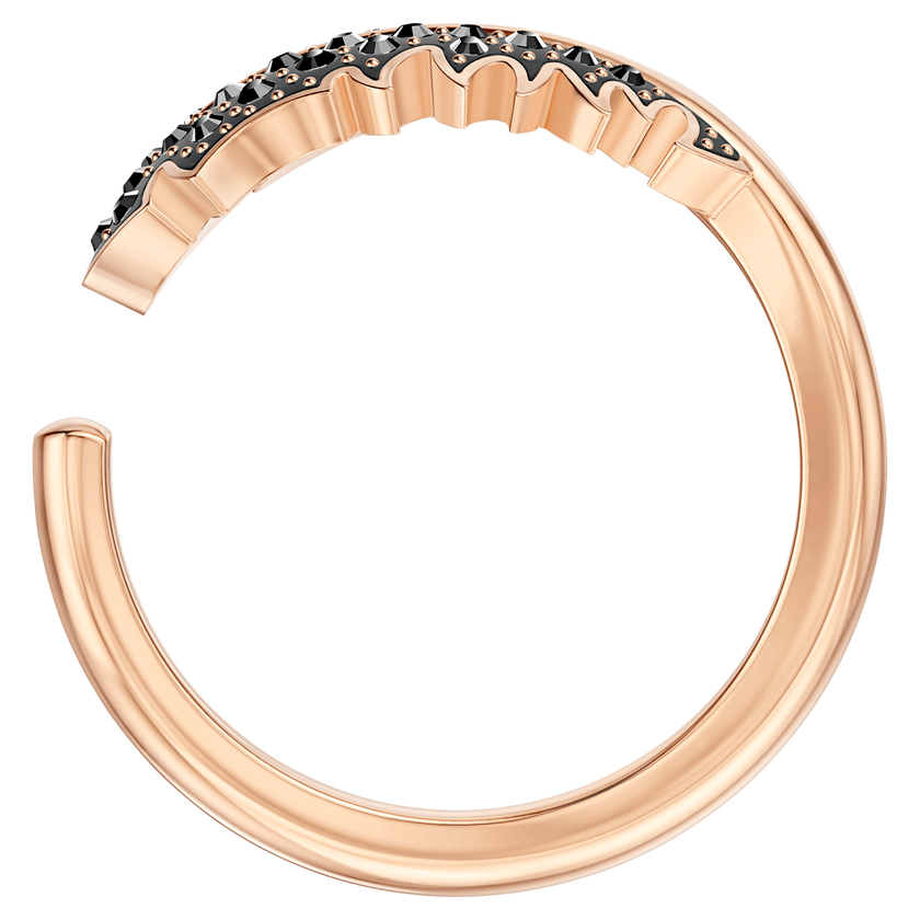 swarovski خاتم naugty motif ، أسود ، مطلي باللون الذهبي الوردي