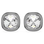swarovski أقراط بمشبك una angelic، قطع كوشن، لون أبيض، طلاء روتينيوم