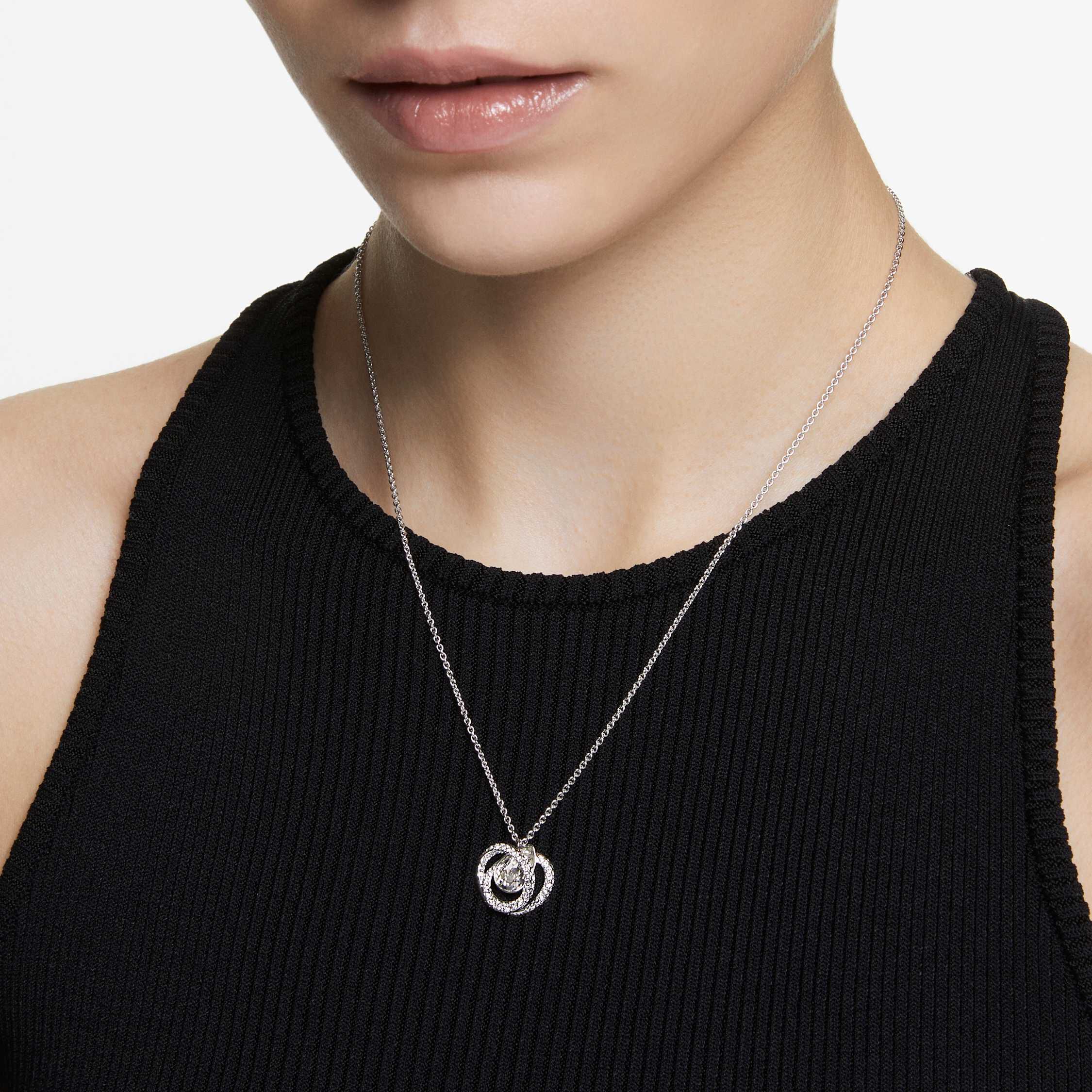 swarovski عقد generation، لون أبيض، طلاء روديوم