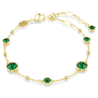 swarovski imber bracelet round cut green gold tone plated
