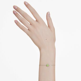 swarovski سوار birthstone، قطع مربع، august، لون أخضر، طلاء روديوم