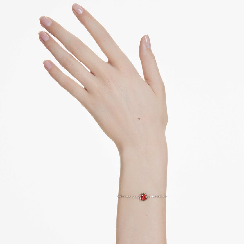 swarovski سوار birthstone، قطع مربع، july، لون أحمر، طلاء روديوم