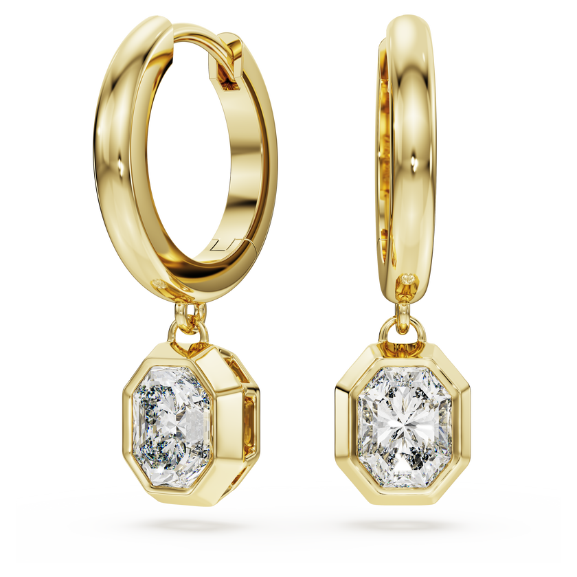 swarovski أقراط متدلية octagon، ألماس مُصنع في المختبر إجمالي 1 0 قيراط، شكل ثماني، ذهب أصفر عيار 18 قيراط