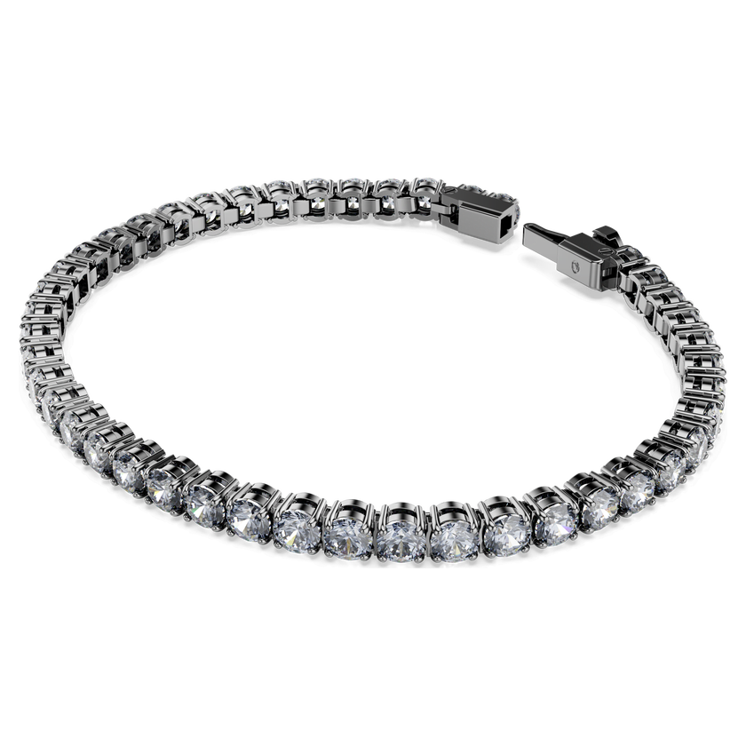 swarovski سوار matrix tennis، قطع مستدير، لون رمادي، طلاء روثينيوم