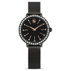 swarovski certa watch swiss made metal bracelet black black finish