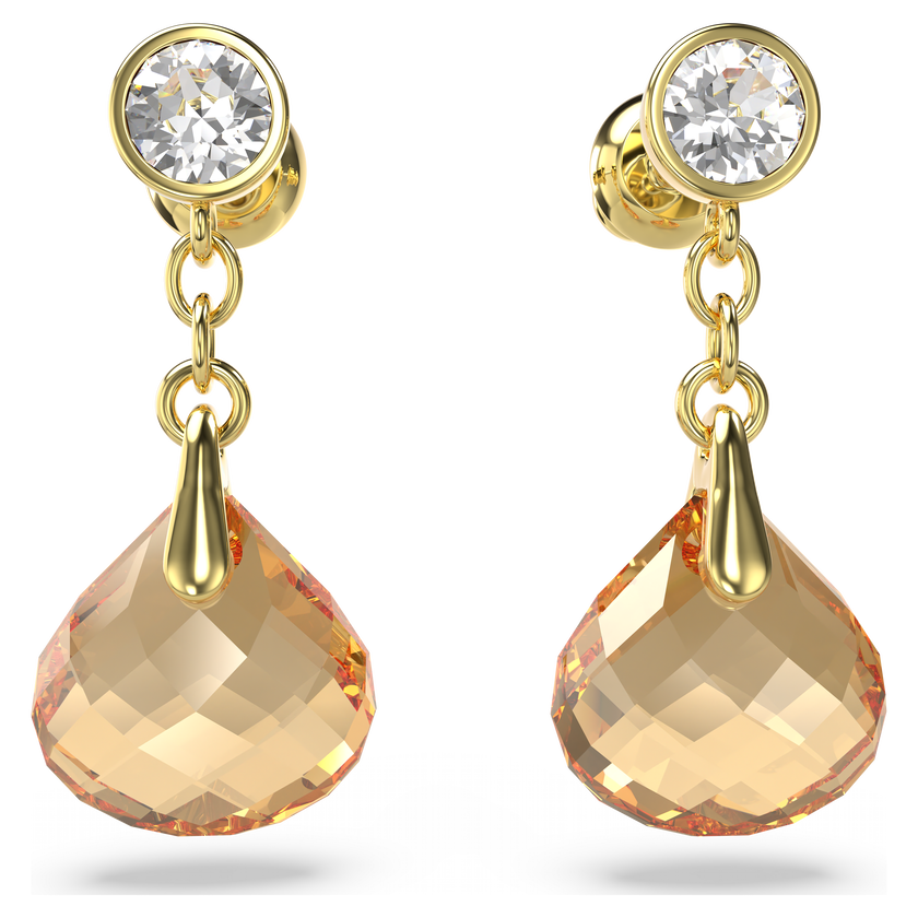 swarovski أقراط متدلية tessa، لون ذهبي، طلاء بلون ذهبي