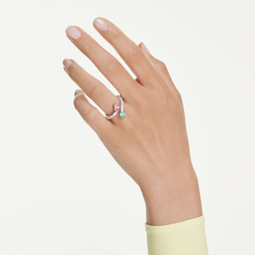 خاتم مفتوح ariana grande x swarovski، قطع متنوع، ألوان متعددة، طلاء روديوم