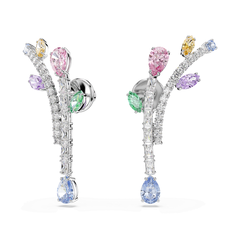 أقراط متدلية ariana grande x swarovski، قطع متنوع، ألوان متعددة، طلاء روديوم