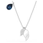 swarovski symbolica necklace  wing  blue  rhodium plated