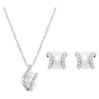 swarovski nude set white rhodium plated