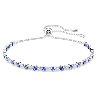 سوار Matrix Tennis، قطع مستدير متنوع، لون أزرق، طلاء روديوم swarovski سوار matrix tennis، قطع مستدير متنوع، لون أزرق، طلاء روديوم