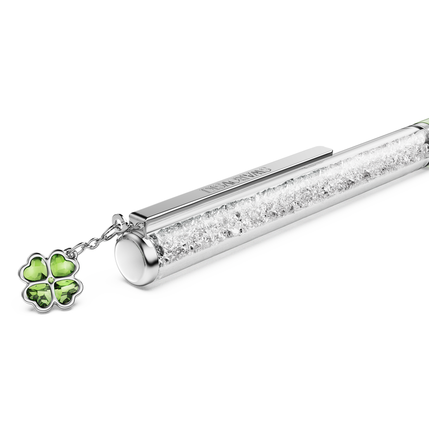 swarovski crystalline ballpoint pen  clover  green  green lacquered  chrome plated