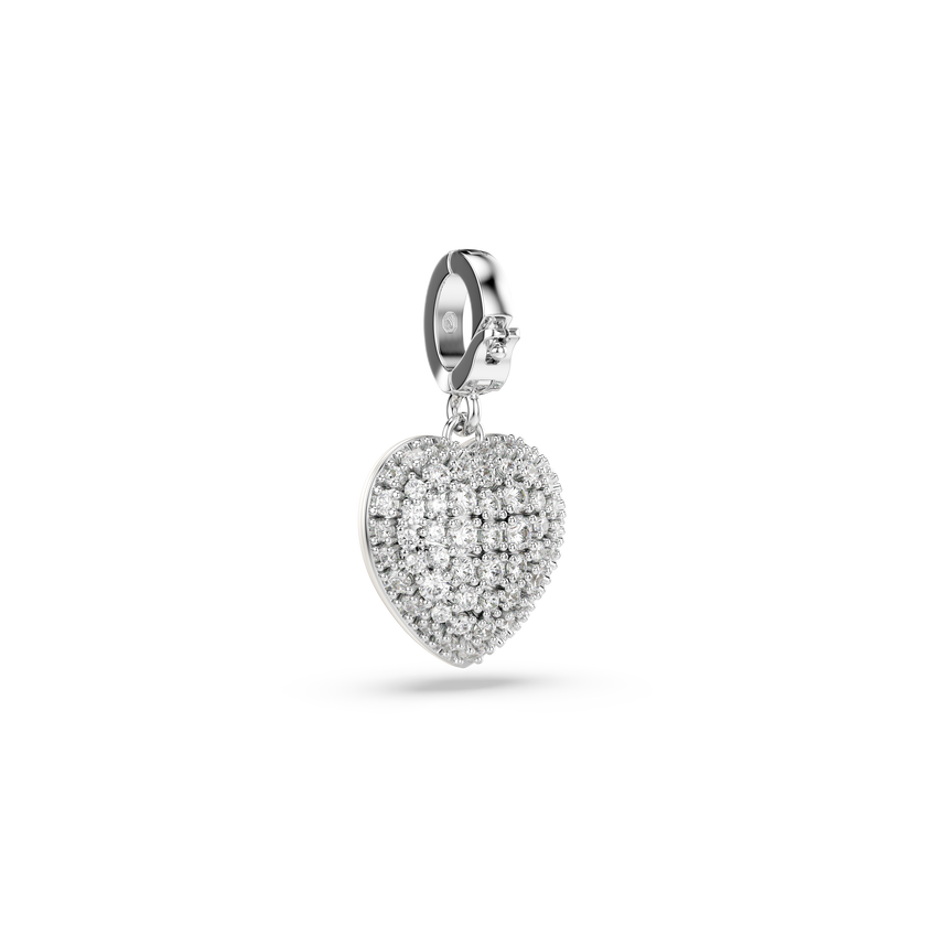 swarovski تعليقة idyllia، قطع متنوع، طلاء بلون اللؤلؤ، شكل قلب، لون أبيض، طلاء روديوم