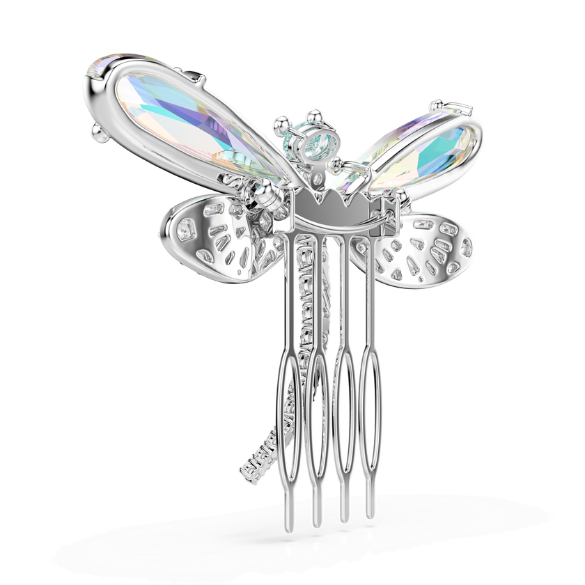 بروش وإكسسوار للشعر ariana grande x swarovski، قطع متنوع، شكل يعسوب، لون أخضر، طلاء روديوم
